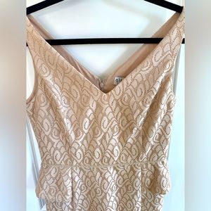 Rose gold cocktail dress by Bradgley Mischka